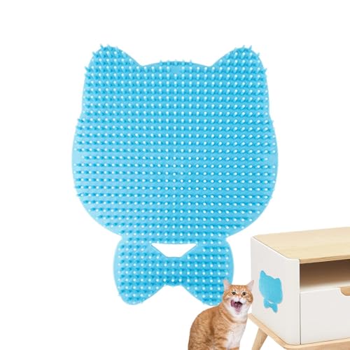 Wall Cat Scratcher - Cat SelfGroomer | Cat Wall Scratcher Wall Corner Scratcher Comb | The Wall Cat SelfGroomer | 17.5x14cm Space Saving Massager Brush For Indoor Cats Puppy (Blue)