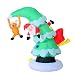 7' Inflatable LED Lit Santa Claus Stuck In Christmas Tree Lawn Yard Decoration
