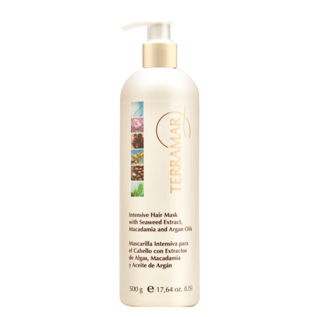 Terramar 2-Minute Intensive Hair Mask with Seaweed Extract, Macadamia and Argan Oils, 17.64 oz 500g