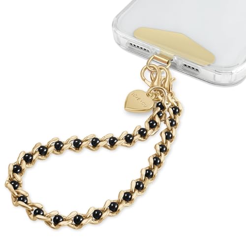 Moutakey Phone Charm Strap Metal Phone Chain Phone Lanyard Detachable Phone Wrist Strap Heart Phone Wristlet Chain Fits Iphone 16 With Metal Phone Tether Tab For Women Shopping Traveling Party Walkin cover
