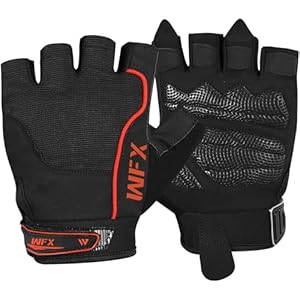 WFX Weight Lifting Gloves Fitness Wrist Wrap Support Workout Anti Slip Padded Palm Protection Gym Gloves Training Equipment Half Finger Weight Gloves for Men Women Exercise