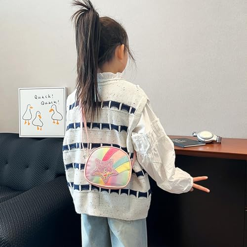 FOSDICK Kinder Umhängetasche Mädchen Kleine Handtaschen, Kinderhandtaschen, Handtasche Mädchen mit Verstellbare Schultergurt, Süße Crossbody Tasche Umhängetasche Kinder 3-10 Jahre