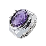 FREDY Reloj de cuarzo con anillo de dedo con incrustaciones de flores para mujer, , Informal