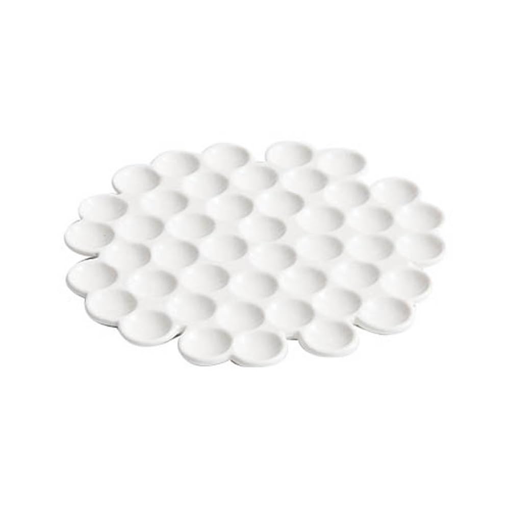 Talerze Obiadowe Talerz ceramiczny o strukturze plastra miodu: nieregularne, białe naczynie do sushi i deserów(20.3cm)