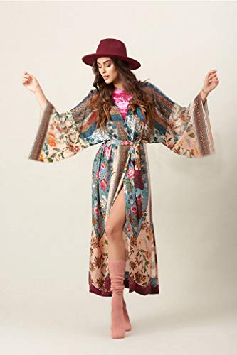 Nfashionso Women's Fashion Geometry Print Cover Ups Tunic Kimono Cardigan Shawl #TOP1