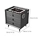 TBQATNTS Side Table With Speaker,Bed Side Table With Fingerprint Lock Storage Drawers,Smart Nightstand With Wireless Charging Usb Port,Storage Drawers,2 Usb Port,For Bedroom Living Room Office,Orange,