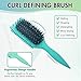 Curl Defining Brush, Green Curly Hair Brush for Combing and Shaping Curls to Reduce Pulling, Flexible, Curl Enhancing, Unisex (green-a)