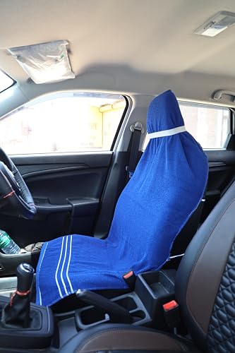 Image of ROMAN HOME 100% Superfine Cotton Solid Large Luxury Office Chair Towel with Tie Knot 450 GSM - (Pack of 1) Original Product AS PER Picture Shown (1, car Blue, Medium)