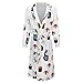FOSKERV Womens Long Sleeve Robe, Fashion Open Front Kimono Robes with Belt, Lightweight Bathrobes Full-Length for Mom, Wife, Japanese Sushi And Cat, (L)