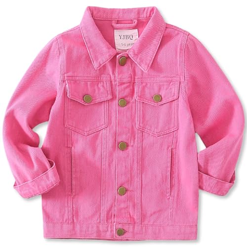 Girls Denim Jacket Classic Jean Coat for Kids & Teens, Casual Outerwear for Spring Fall Lightweight Sizes 5-14 Years