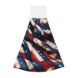 WYCZHY American Flag Patchwork Corallo Velluto Salviette Appeso Asciugamano Da Cucina Per Bagno Panno Assorbente Cravatta Asciugamano