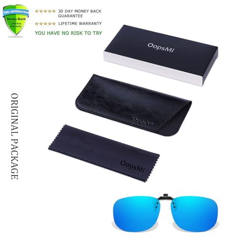 Image of Polarized Clip On Sunglasses Over Prescription Glasses Men Women Rimless Flip Up