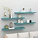 Pływające półki ścienne 4 szt. niebieskie 120 x 23,5 x 3,8 cm MDF + materiał: MDF o strukturze plastra miodu, metal