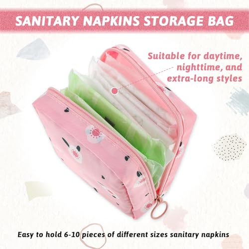 Image of 2 Pcs Sanitary Napkin Storage Bag, Portable Reusable Period Pouch for Women, Tampon and Menstrual Pad Holder With Zipper, Nursing Pad Kit for Teen Girls Feminine Care