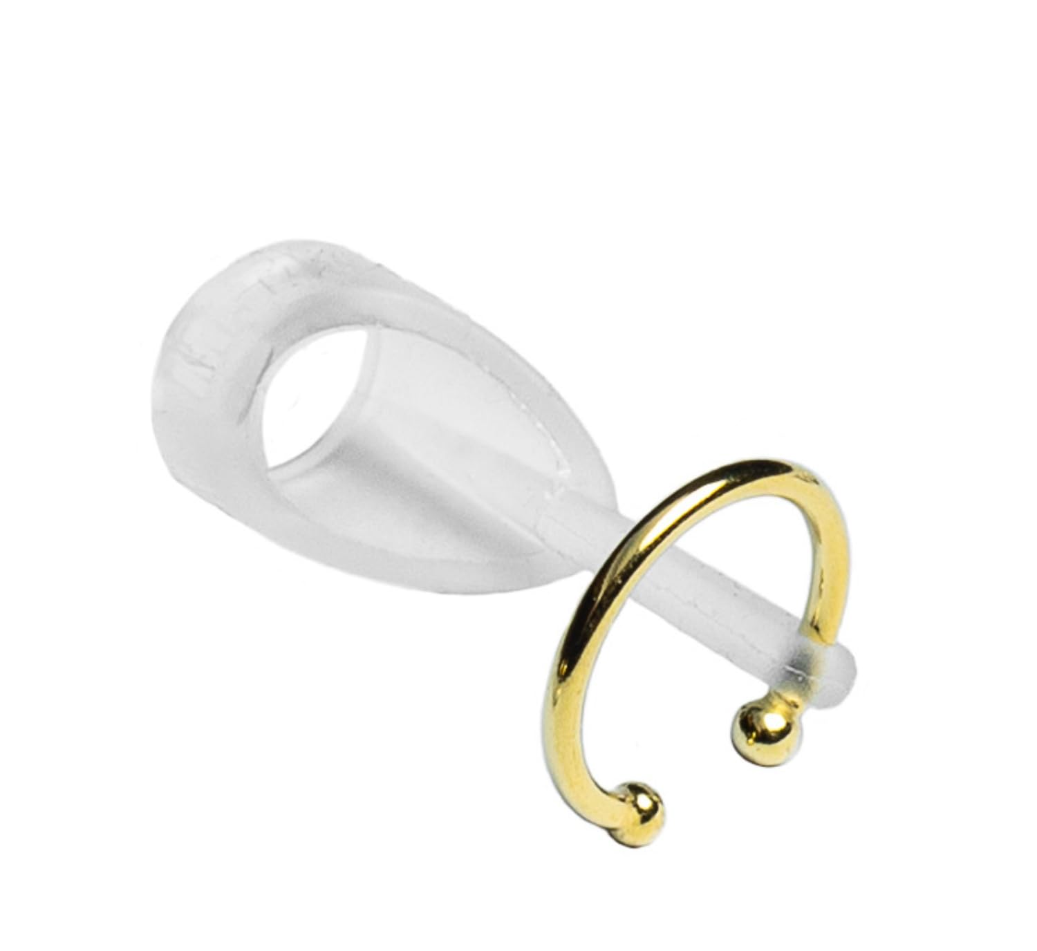 Deafmetal USA Retention Hearing Aid Cuff and Silicone Holster Attachment - Fits BTE and RIC Hearing Aids and BTE Cochlear Implant Processors - Keep Hearing Devices Secured - Gold - 1 Ear