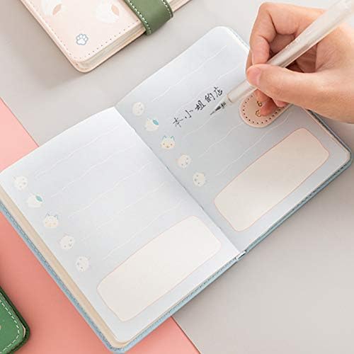 Vista 4 de Cuaderno con tapa de piel para estudiantes, con diseño de gato, libro de notas o diario