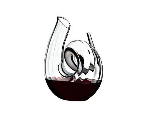 RIEDEL Décanteur Curly Fatto A Mano, glasdekanter, Décanteur Bouteille de Vin, Carafe, Verre de Haute qualité, 1.4 L, 2011/00