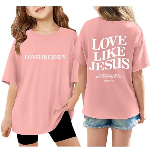 2025 Letter T Shirts for Girls Kids Graphic Workout Summer Loose Tops Cute Short Sleeve Tees Shirts Loose Fit Casual