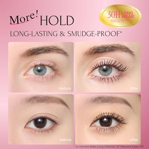 Image of Heroine Make by KissMe Volume & Curl Mascara New Black | Waterproof, Volumizing & Lengthening Mascara for Thick, Defined Lashes | Smudge-Proof, Curling Formula | Made in Japan | 1 Pack