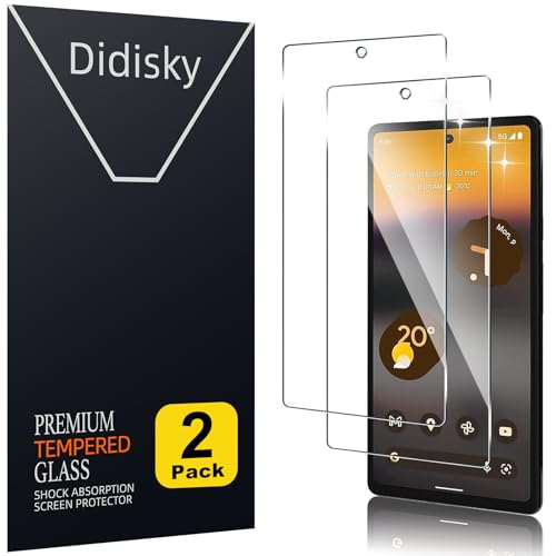 Didisky Tempered Glass Screen Protector for Google Pixel 6a [2 Pack] Screen Protector Soft Touch Easy to Clean Easy to Install Transparent