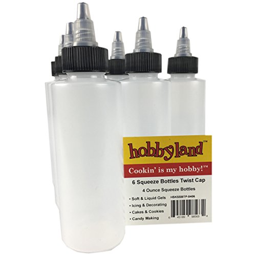Hobbyland Squeeze Bottles, Ldpe Plastic Bottles, Natural Cylinder Bottles, Black And Natural Twist Caps (4Oz, 6 Bottles) #TOP2