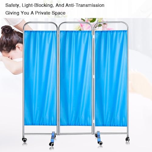 6ft 3-Panel Folding Room Divider with Lockable Wheels, Portable Fabric Partition for Home, Office & Event Use - Versatile Privacy Screen (Color-2)