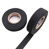 HAKACC Isolierband Schwarz, 19 mm x 30 m Gewebeband Klebeband Wasserfest Duct Tape für Kabelbäume Elektrisches Klebeband