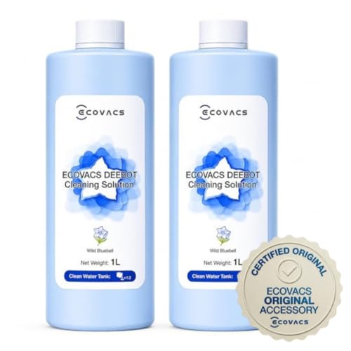 Image of ECOVACS Original Accessory Floor Cleaning Solution (1L x 2 Pack) for DEEBOT N /T /X /Y1 Series Robot Vacuums, Multi-Surface Liquid Formula (Not Compatible to Any Other Model)