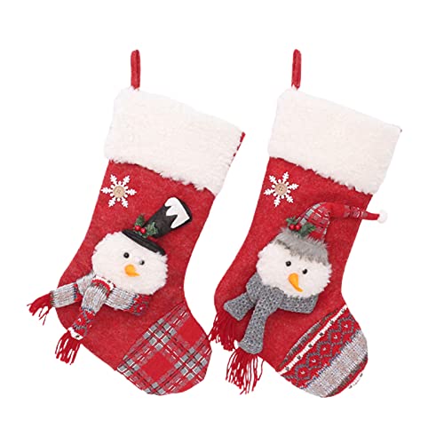 YOZUMD Meia de Natal, boneco de neve leve colorido chapéu pontiagudo bolsa de armazenamento de doces