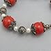 Handmade Red Coral Freshwater Pearl Sterling Silver .925 Bracelet.