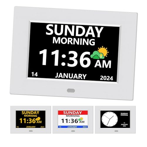 LXBYJKJ 7 Inch Digital Clock Large Font Alarm Clocks for Elderly Auto DST