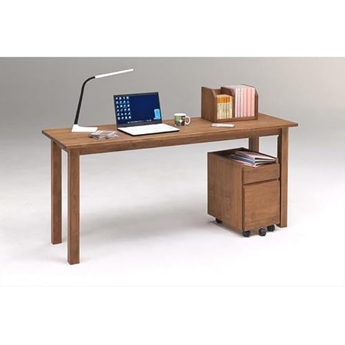 [空間にマッチする超シンプルデザインデスク]/シンプル120デスク・ワゴン・上棚3点セット/ブラウン/机/大川家具