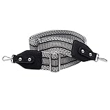 BENAVA Taschengurt Schultergurt für Taschen Schwarz Weiß Silber Verstellbar Breit mit Karo Muster
