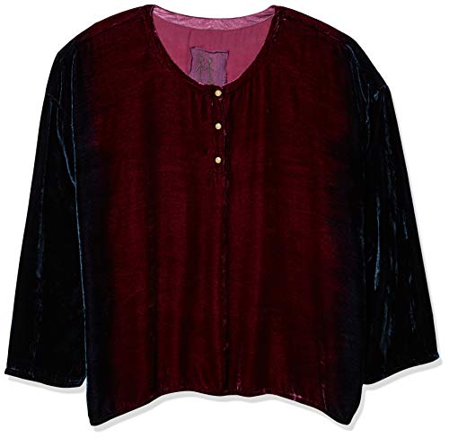 Pete & Greta by Johnny Was Women's Velvet tie-dye Pullover Blouse, Black, M