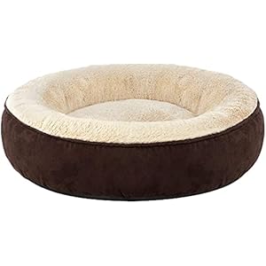 Petslover Fiber Filled Mink & Velvet Fabric with Cusion Pillow Dogs & Cats Bed Brown Colour (Export Quality) – Small