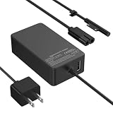 Surface Pro Charger 65W for Microsoft Surface Pro Charger 10,9, 8, 7+, 7, 6, 5, 4, 3, X, Windows Surface Laptop 5, 4, 3, 2, 1, Studio Surface Go Tablet, Surface Book 3, 2, 1,10FT Cord,Support 44W 36W
