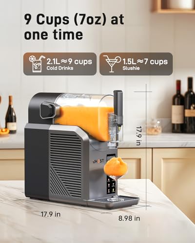 Slushie Machine - 72 Oz Frozen Drink Maker, No Ice Needed, Slushy Machine for Home with 7 Preset Programs, Self-Cleaning, for Frozen Margaritas, Ice Cream, and More