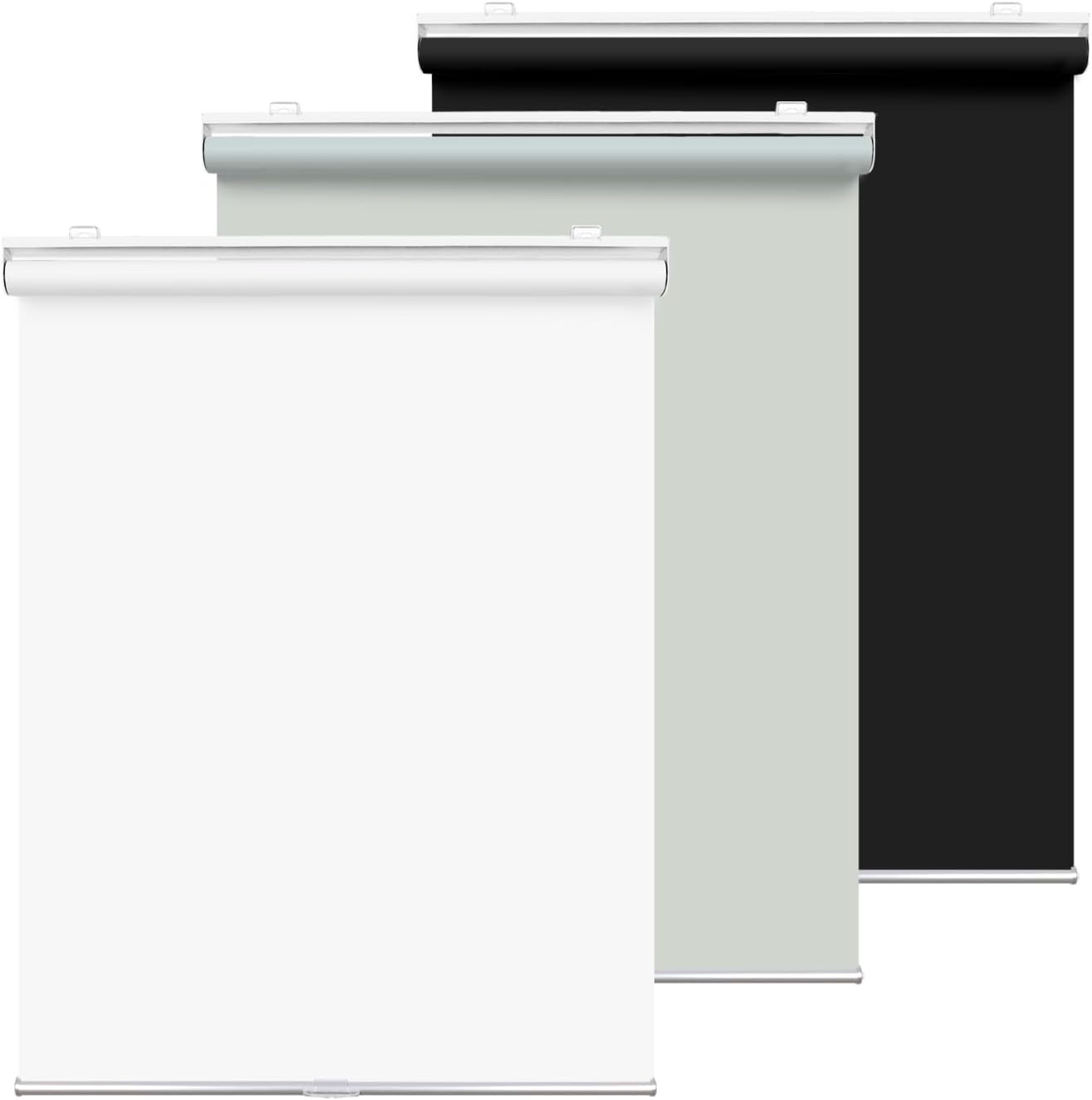 HOMEBOX 100% Blackout Cordless Roller Window Shades, Window Blinds with Thermal Insulated, UV Protection Waterproof Fabric, roll up and Down Blinds for Home and Office (White - 30" W x 72" H) White-cordless 30"W*72"H