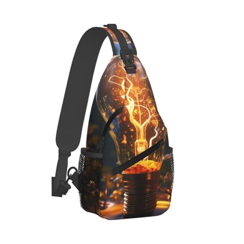 Mochila tipo sling para senderismo unisex negra