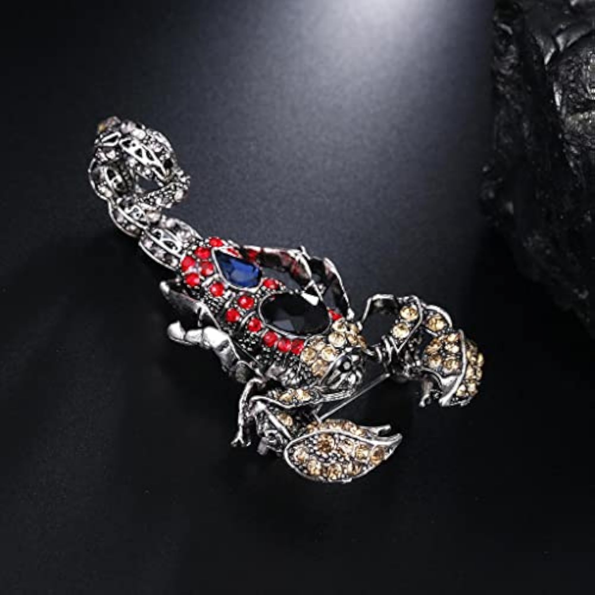 Fashion Black Crystal Scorpion Brooch Pin