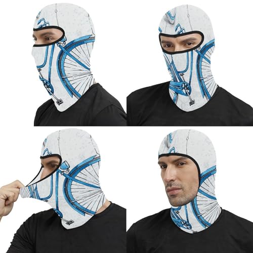 Pasamontaña térmico para hombre y mujer, máscara facial azul estampada para bicicleta, motocicleta, esquí y clima frío miniatura 5