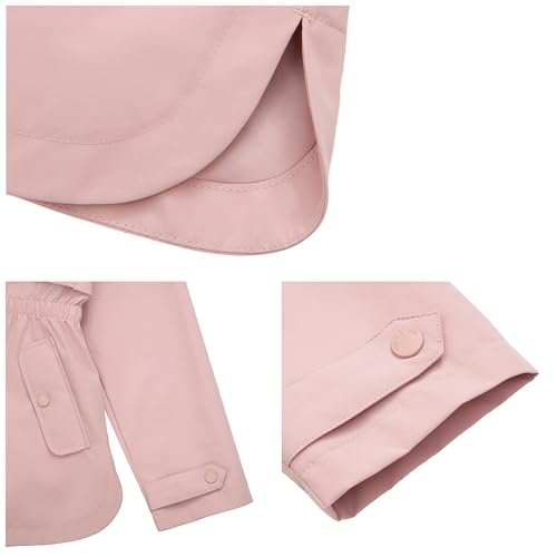Image of Rokka&Rolla Girls' Water Resistant Lightweight Windbreaker Hooded Transitional Jacket