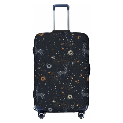 Travel Luggage Cover Protector - Milky Way Sun Constellation Deer Anti-Scratch Suitcase Covers Fits 18-32 Inch Luggage