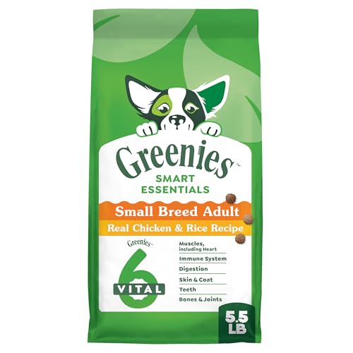 Greenies Smart Essentials Small Breed Adult High Protein Dry Dog Food Real Chicken & Rice Recipe, 5.5 lb. Bag