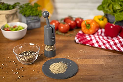 KUHN RIKON Salzmühle & Pfeffermühle Ratchet Grinder, Gewürzmühle manuell, grau, verstellbares Keramikmahlwerk – Ansicht 2