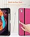 DTTO for iPad (A16) 11th Generation Case 11 Inch 2025, iPad 10th Generation Case 10.9 Inch 2022, Premium Leather Business Folio Stand Cover with Pencil Holder - Auto Wake/Sleep, Rose Red A2