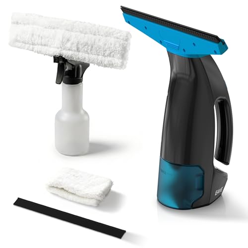 Eave Nettoyeur Vitre, Kit Nettoyeurs de Vitres Sans Fil avec Autonomie de 45 min, Lave Vitre Electrique avec Raclettes de 28cm & Réservoir de 200ml, Adapté aux Vitres,...