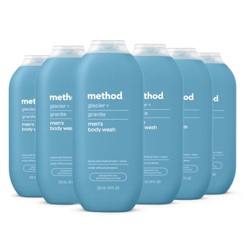 Image of method Men's Body Wash, Glacier + Granite, 18 fl oz, 6 Pack