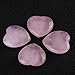 Walfront 4pcs Healing Crystal Rose Quartz Heart Shaped Carved Reiki Balancing Semi-Precious Stone Decor for Home Polished Adorn Decoration