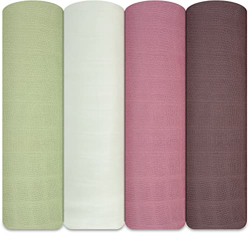 Image of Mom Beebi Muslin Swaddle Blankets, Soft Silky Swaddle Blanket, Breathable and Skin-Friendly Muslin Baby Blankets for Boys & Girls, 4-Pack Unisex Baby Blankets, 47 x 47 inches